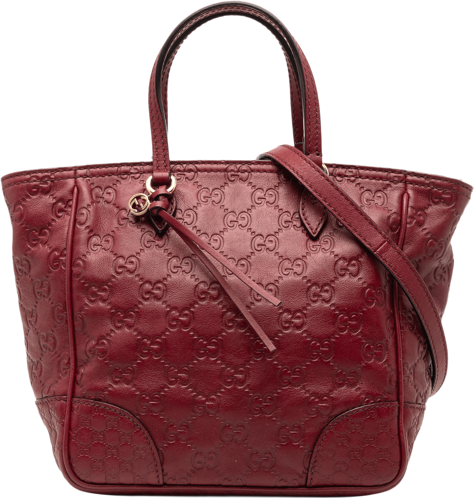 Gucci Small Guccissima Bree Satchel, från Luxclusif, i färgen röd.