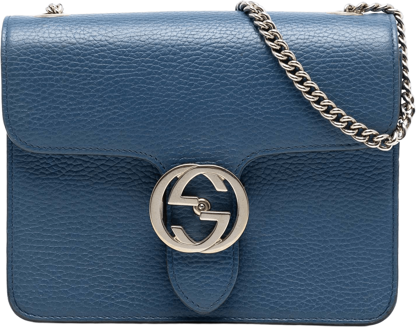 Gucci Small Dollar Calfskin Interlocking G Crossbody, från Luxclusif, i färgen blue.