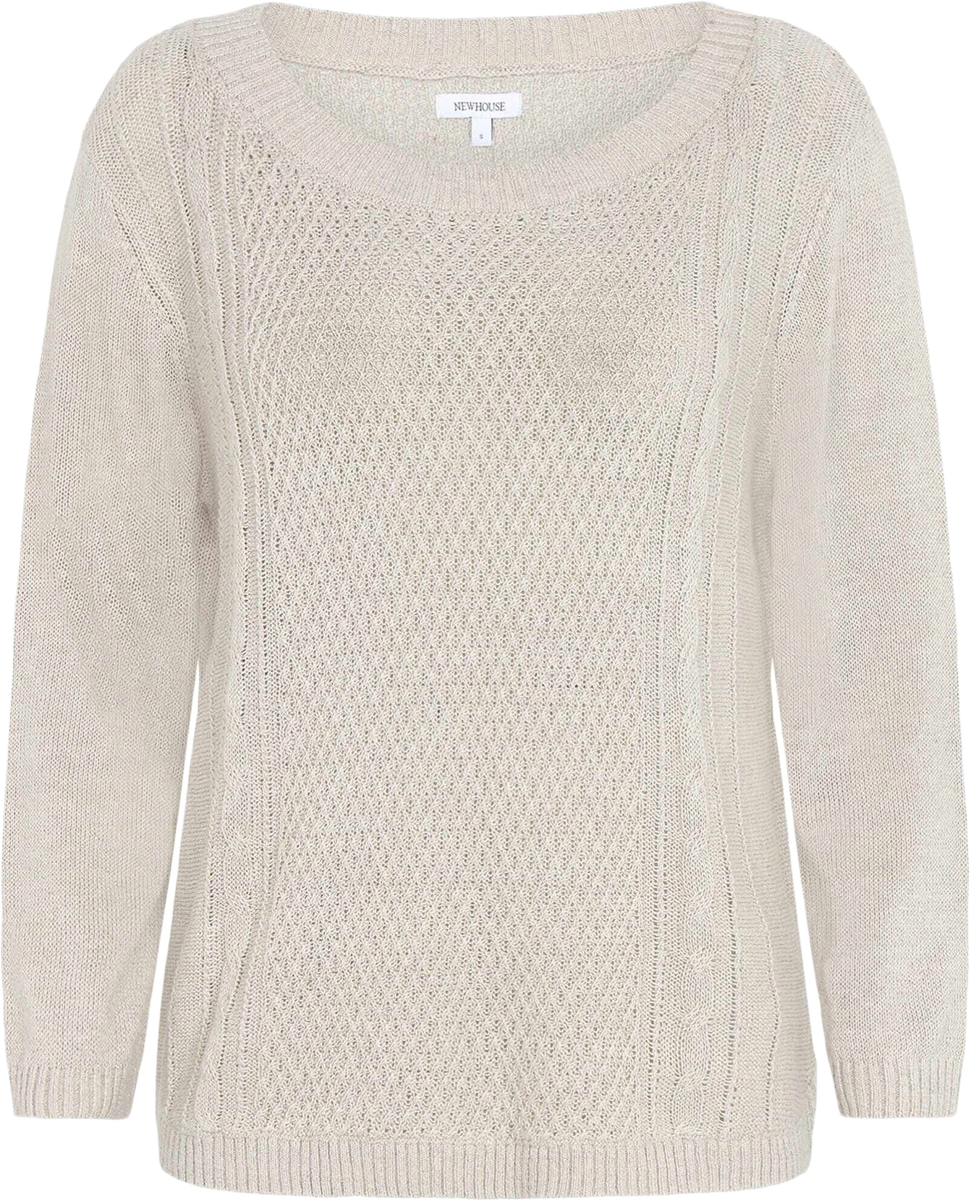 Marwa Cable Sweater, från Newhouse, i färgen beige.