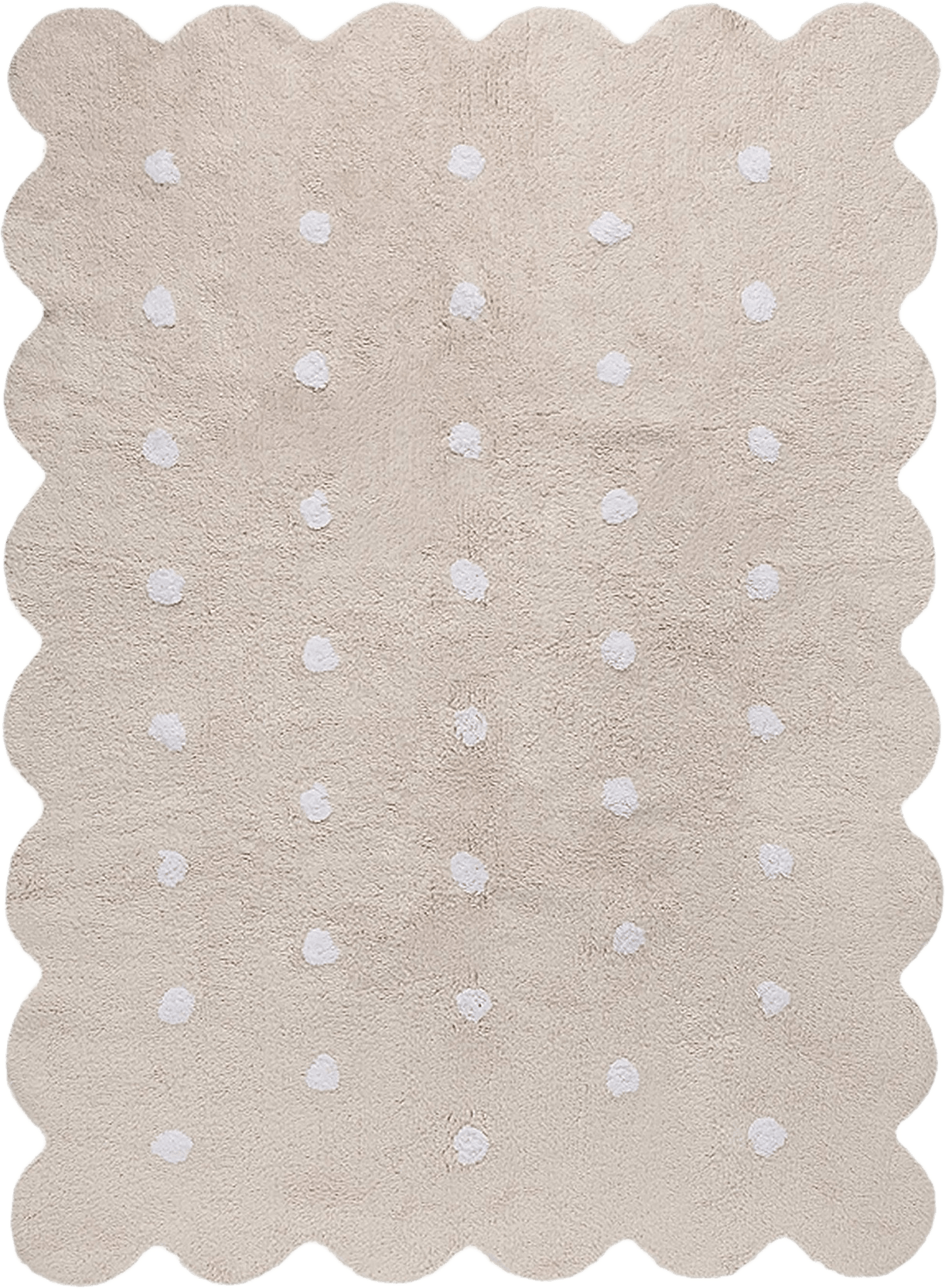 Tvättbar Ullmatta Kex, från LORENA CANALS, i färgen Beige och Vit.