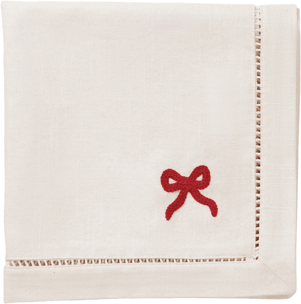 Bow Servett - 45x45 Cm, från Pick A Poppy, i färgen red.