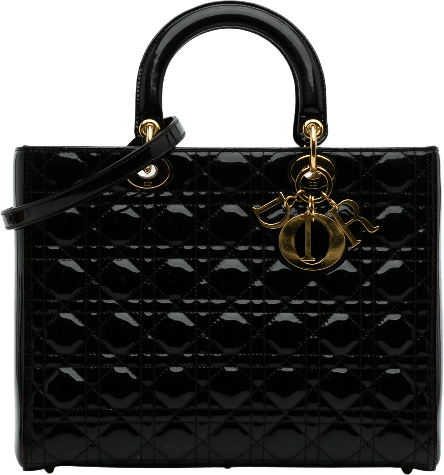 Dior Large Patent Cannage Lady Dior