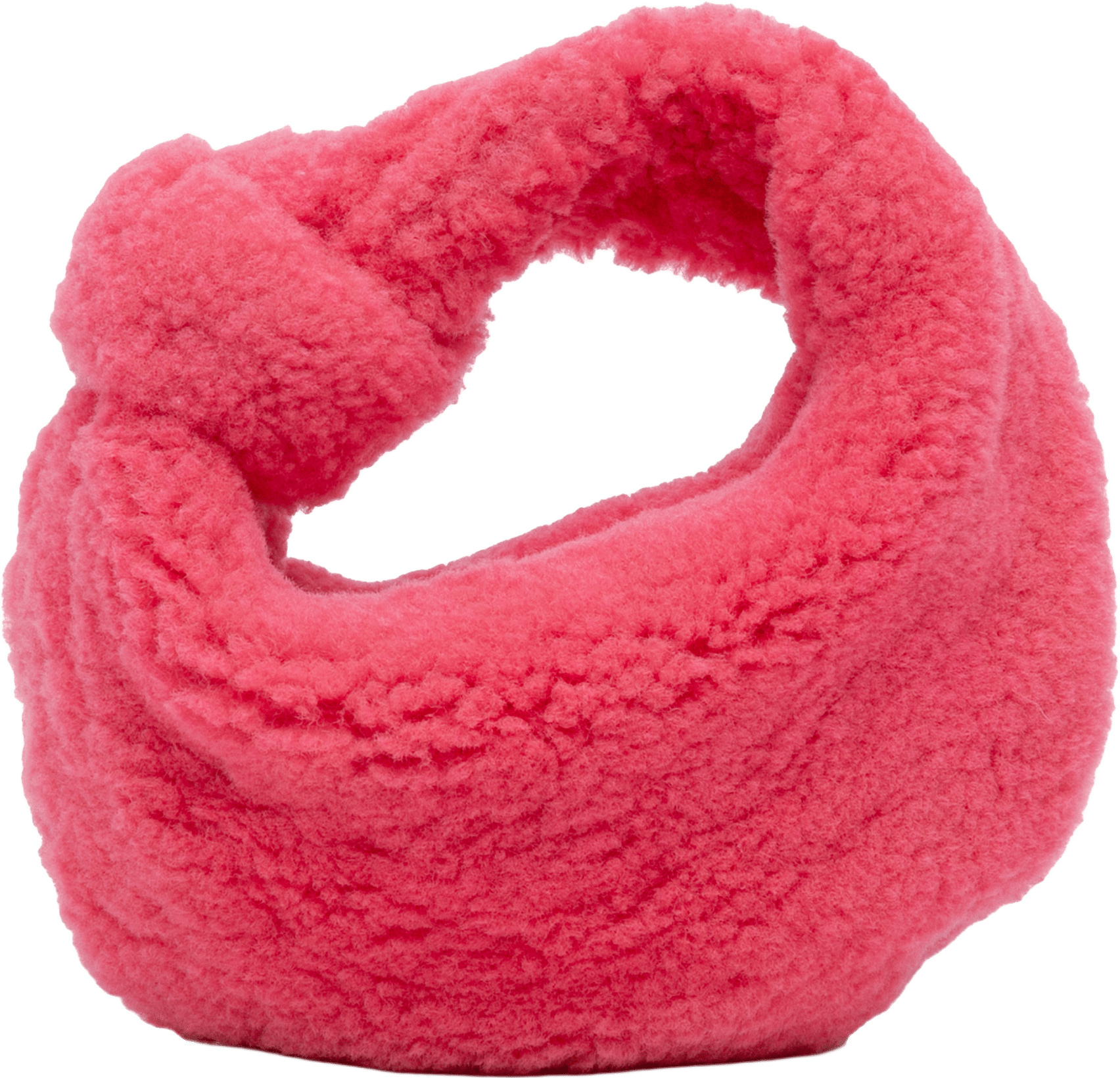 Bottega Veneta Mini Shearling Jodie, från Luxclusif, i färgen strawberry.