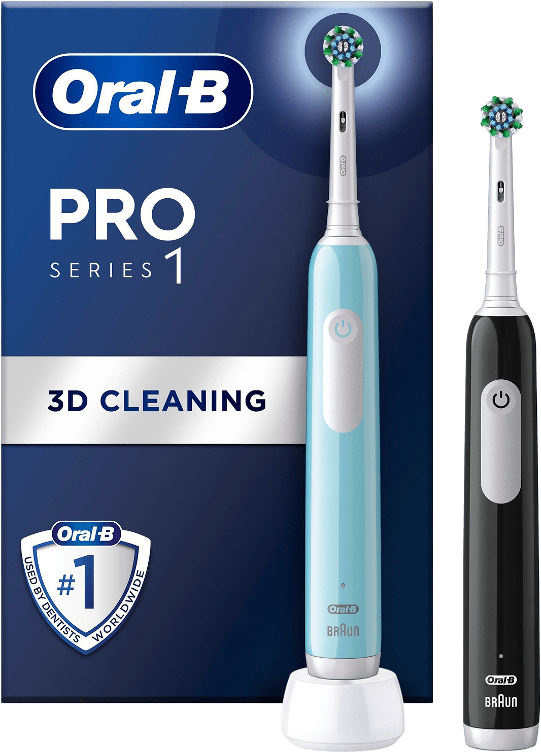 Eltandborste Pro1 Duo Black / Turquoise, från Oral-B, i färgen turkos.