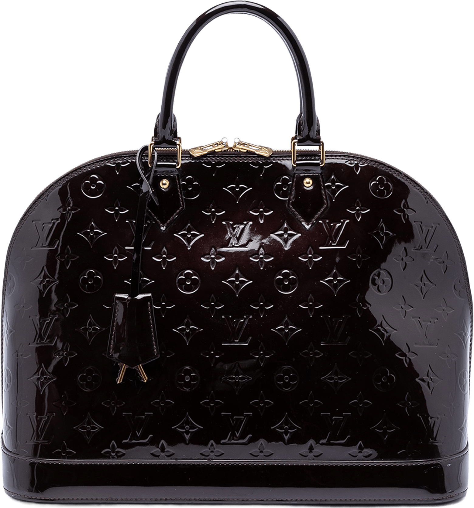 Louis Vuitton Monogram Vernis Alma Gm, från Luxclusif, i färgen purple.