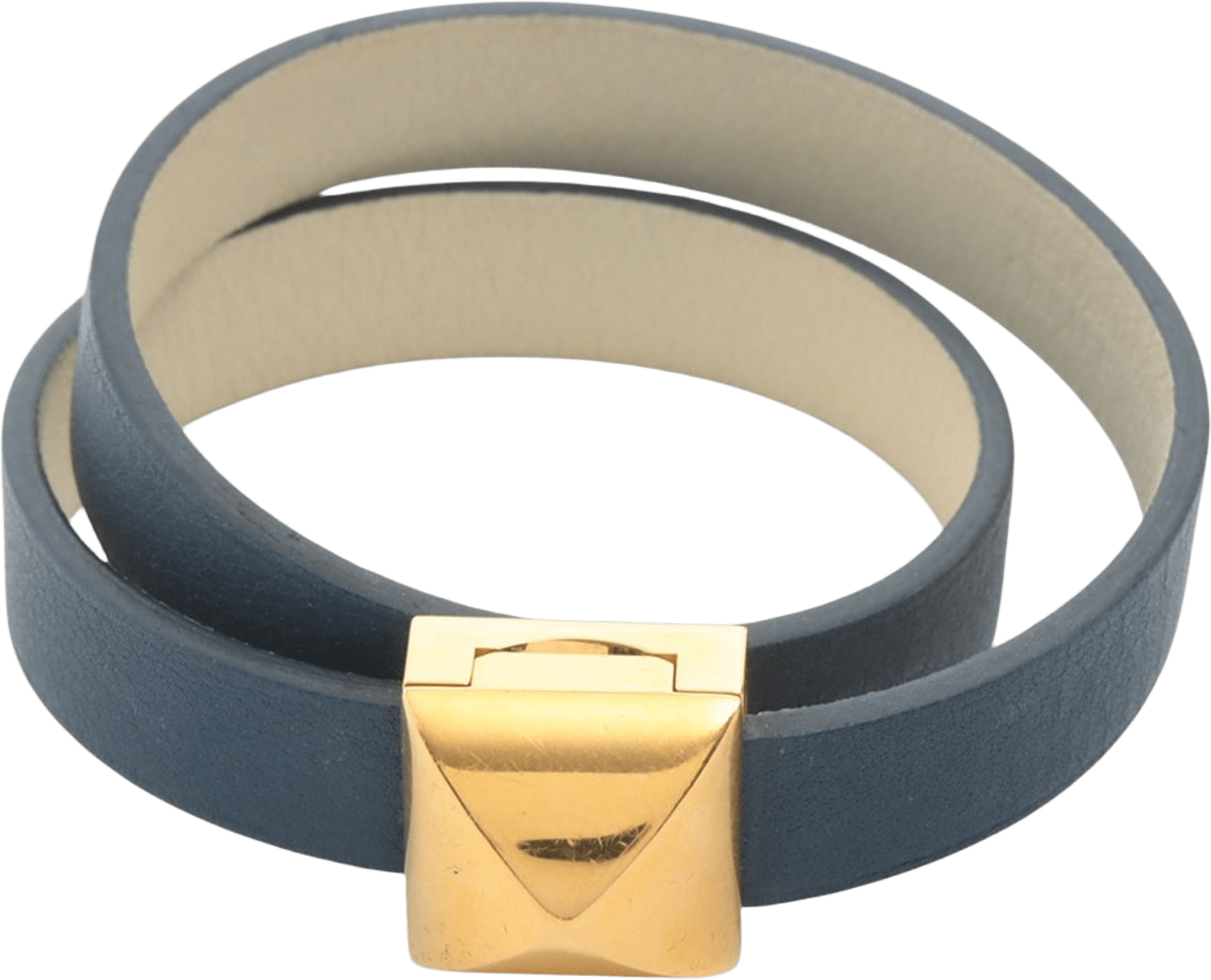 Hermès Swift Medor Infini Double Tour Bracelet T2, från Luxclusif, i färgen navy.