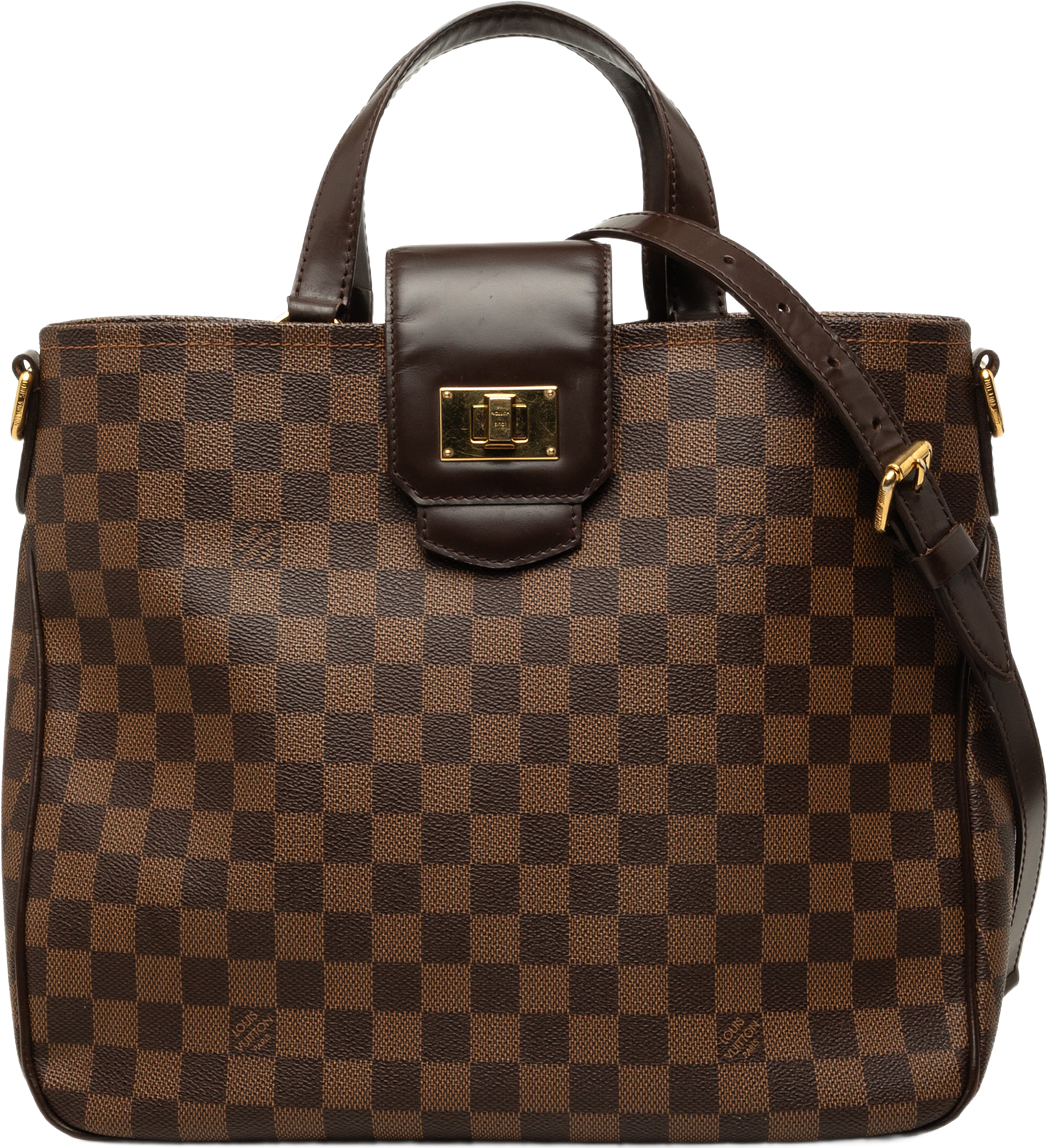 Louis Vuitton Damier Ebene Cabas Rosebery, från Luxclusif, i färgen brun.