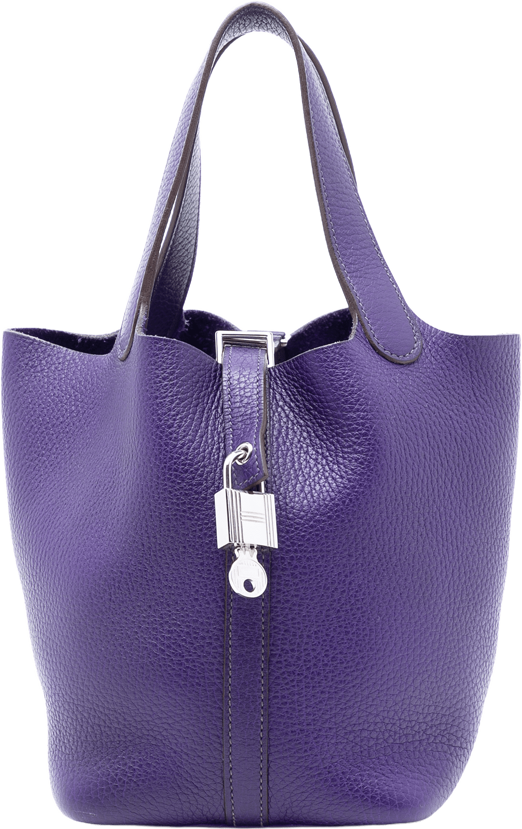 Hermès Clemence Picotin Lock 18, från Luxclusif, i färgen violet.