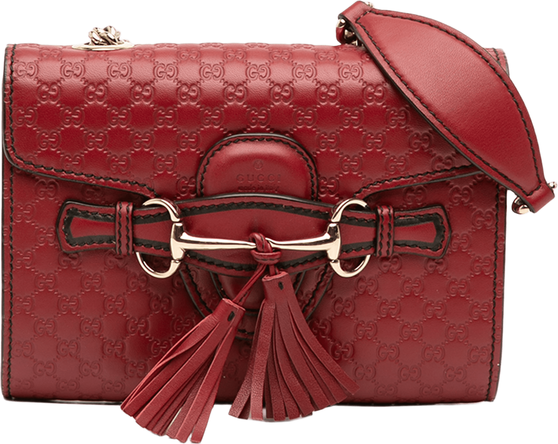 Gucci Mini Microguccissima Emily Crossbody, från Luxclusif, i färgen röd.