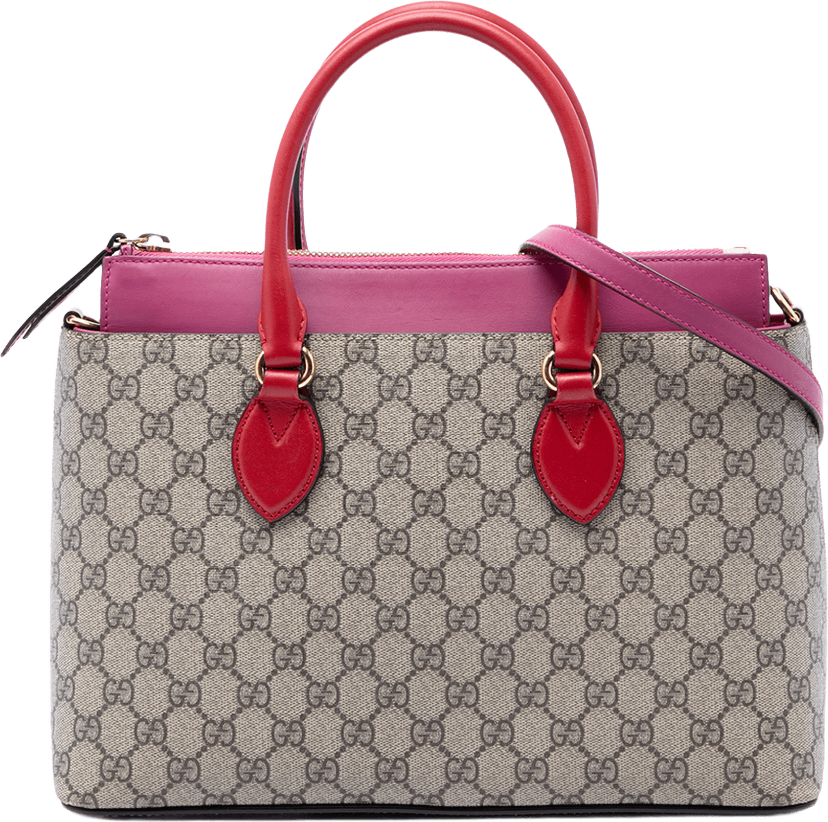Gucci Gg Supreme Linea A Satchel, från Luxclusif, i färgen beige.