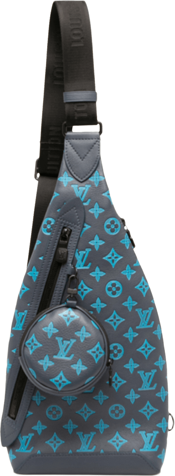 Louis Vuitton Monogram Shadow Duo Sling, från Luxclusif, i färgen blå.