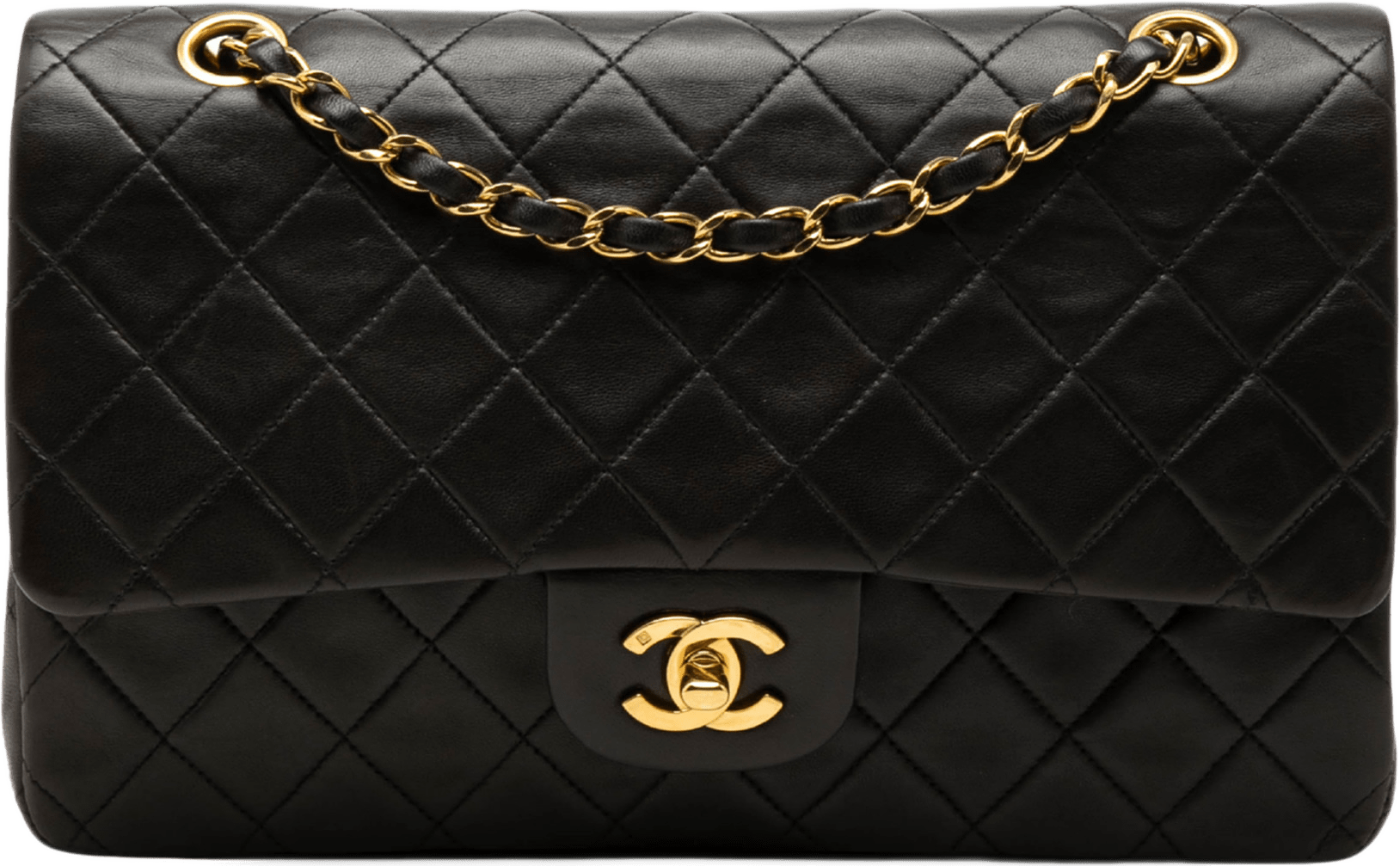 Chanel Medium Classic Lambskin Double Flap, från Luxclusif, i färgen svart.