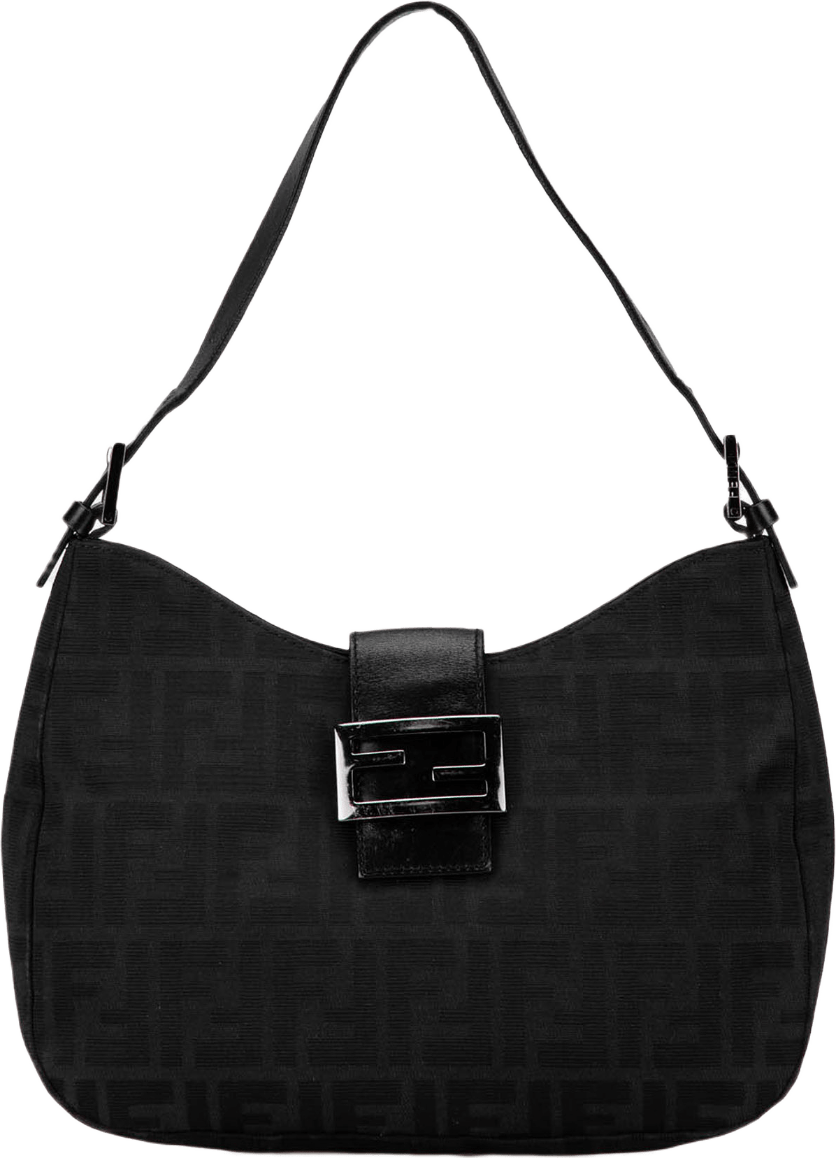 Fendi Zucca Canvas Shoulder Bag, från Luxclusif, i färgen black.
