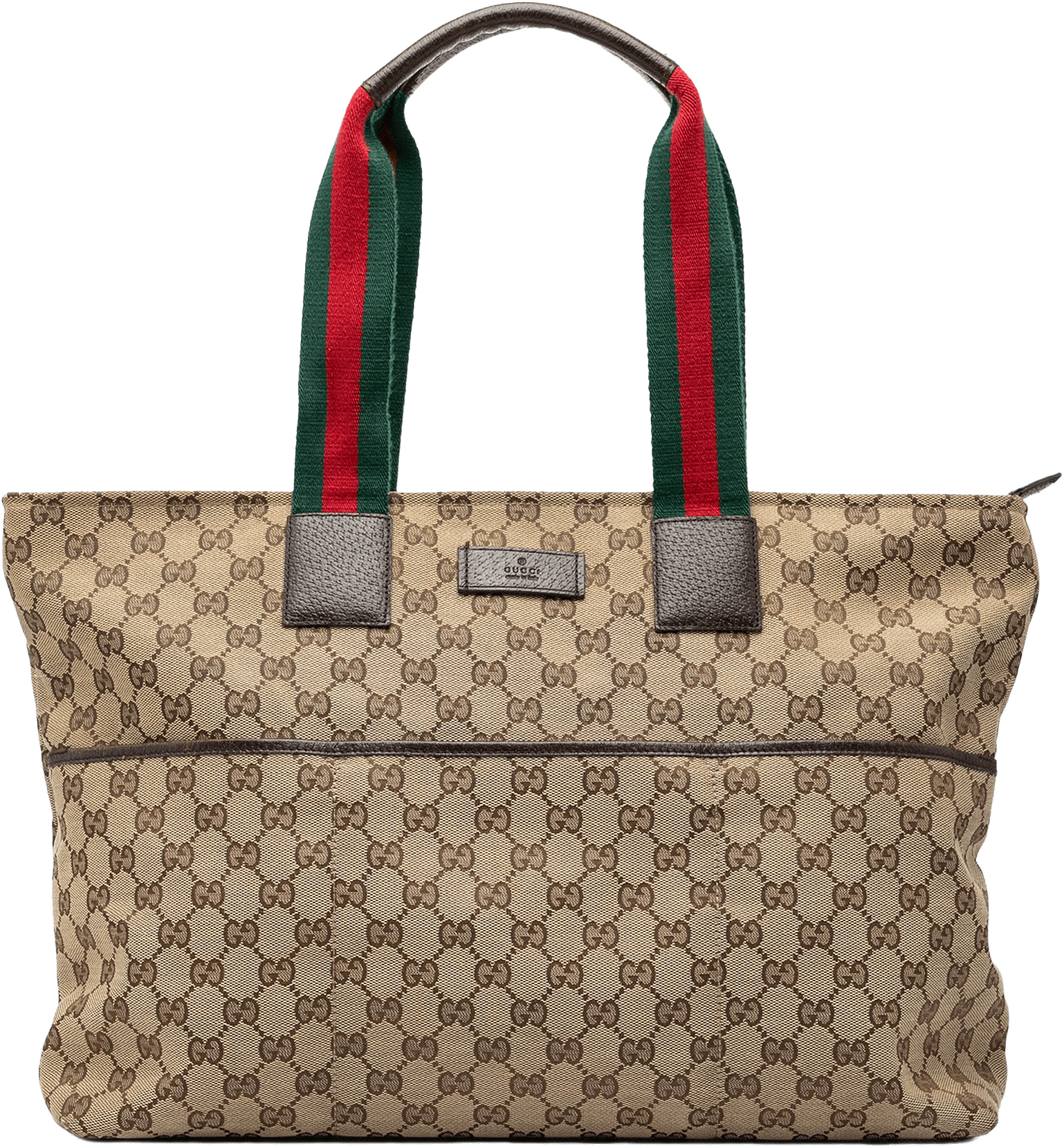 Gucci Gg Canvas Web Tote, från Luxclusif, i färgen beige.