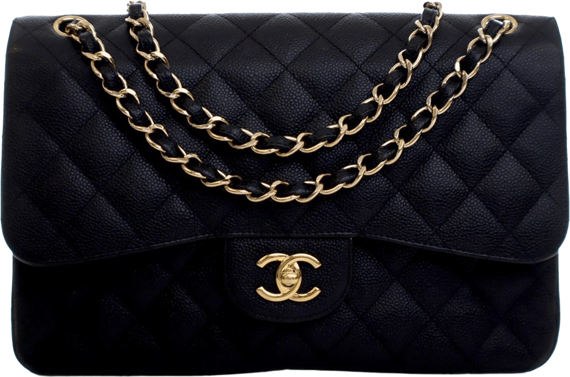 Chanel Jumbo Classic Caviar Double Flap, från Luxclusif, i färgen black.