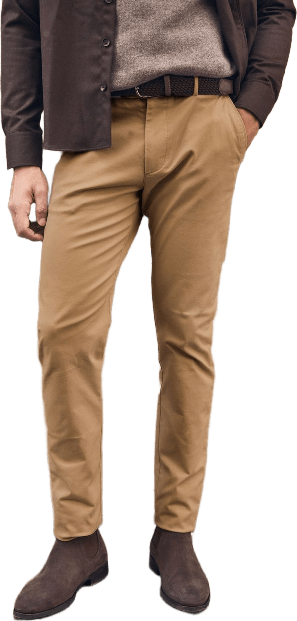 Chinos Soho, från John Henric, i färgen khaki.