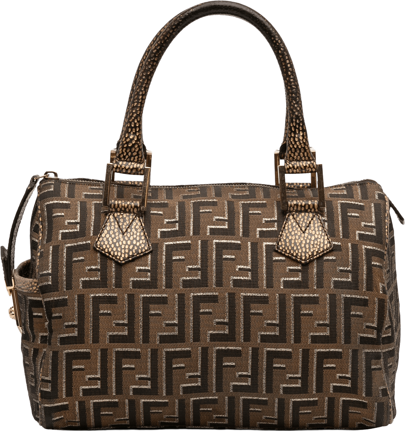 Fendi Zucca Canvas Chef Boston Bag, från Luxclusif, i färgen brown.