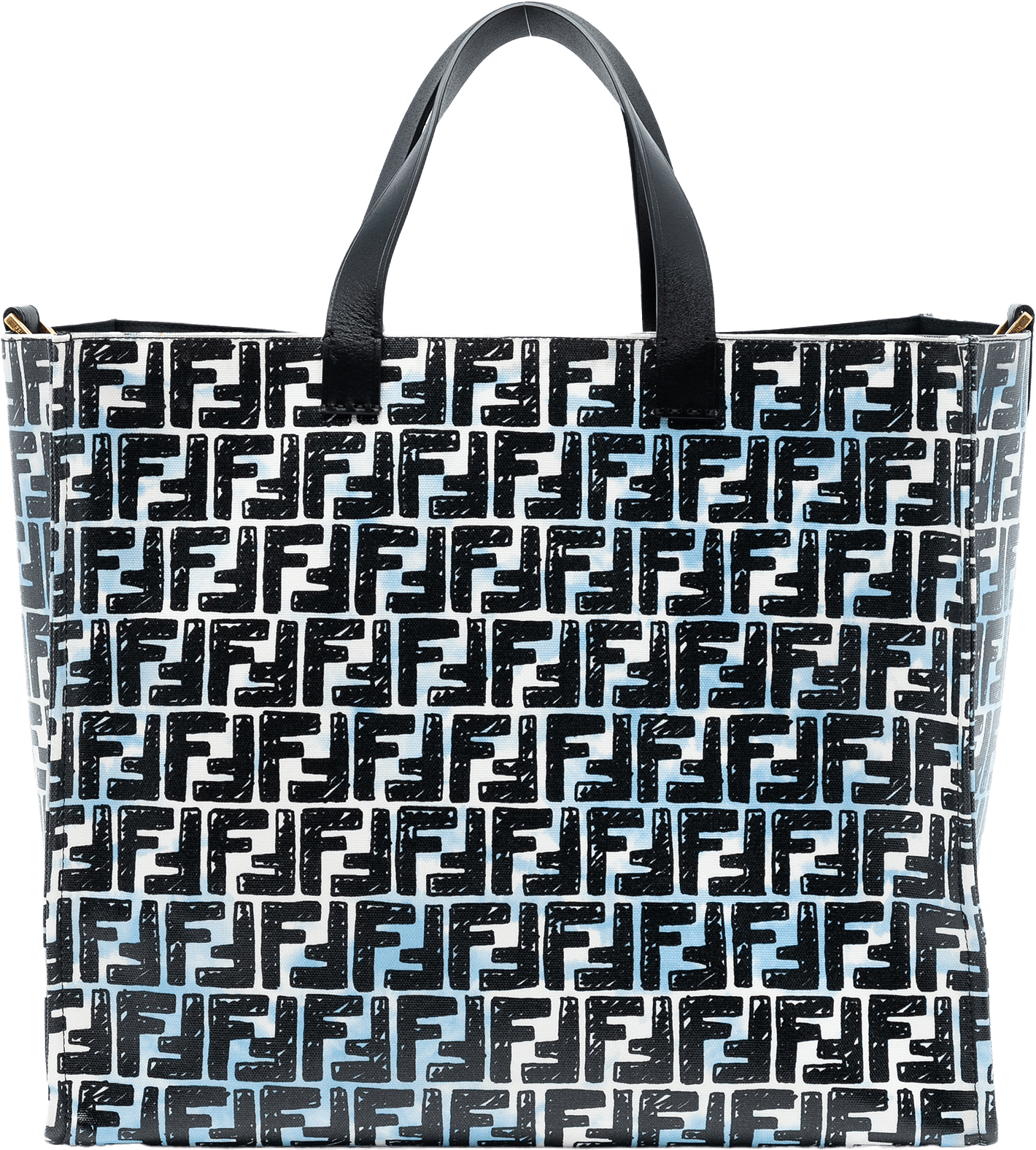 Fendi Joshua Vides Zucca Coated Canvas Cloudy Shopper Satchel, från Luxclusif, i färgen blue.