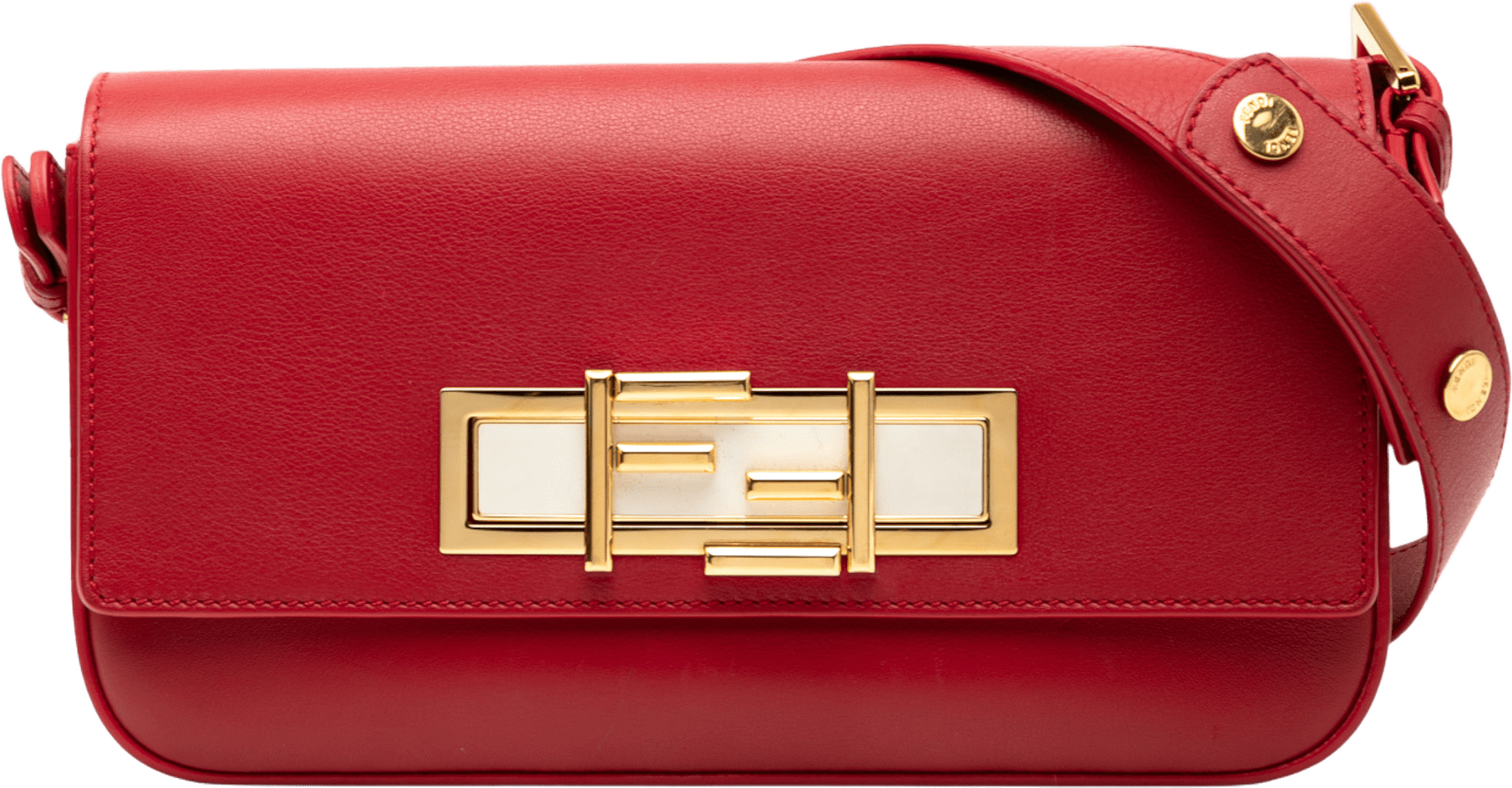 Fendi Leather 3baguette Shoulder Bag, från Luxclusif, i färgen red.
