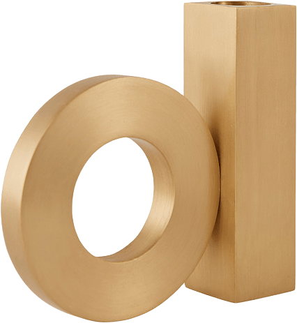 Baari Solid Brass Candleholder, från OYOY Living, i färgen brushed brass.