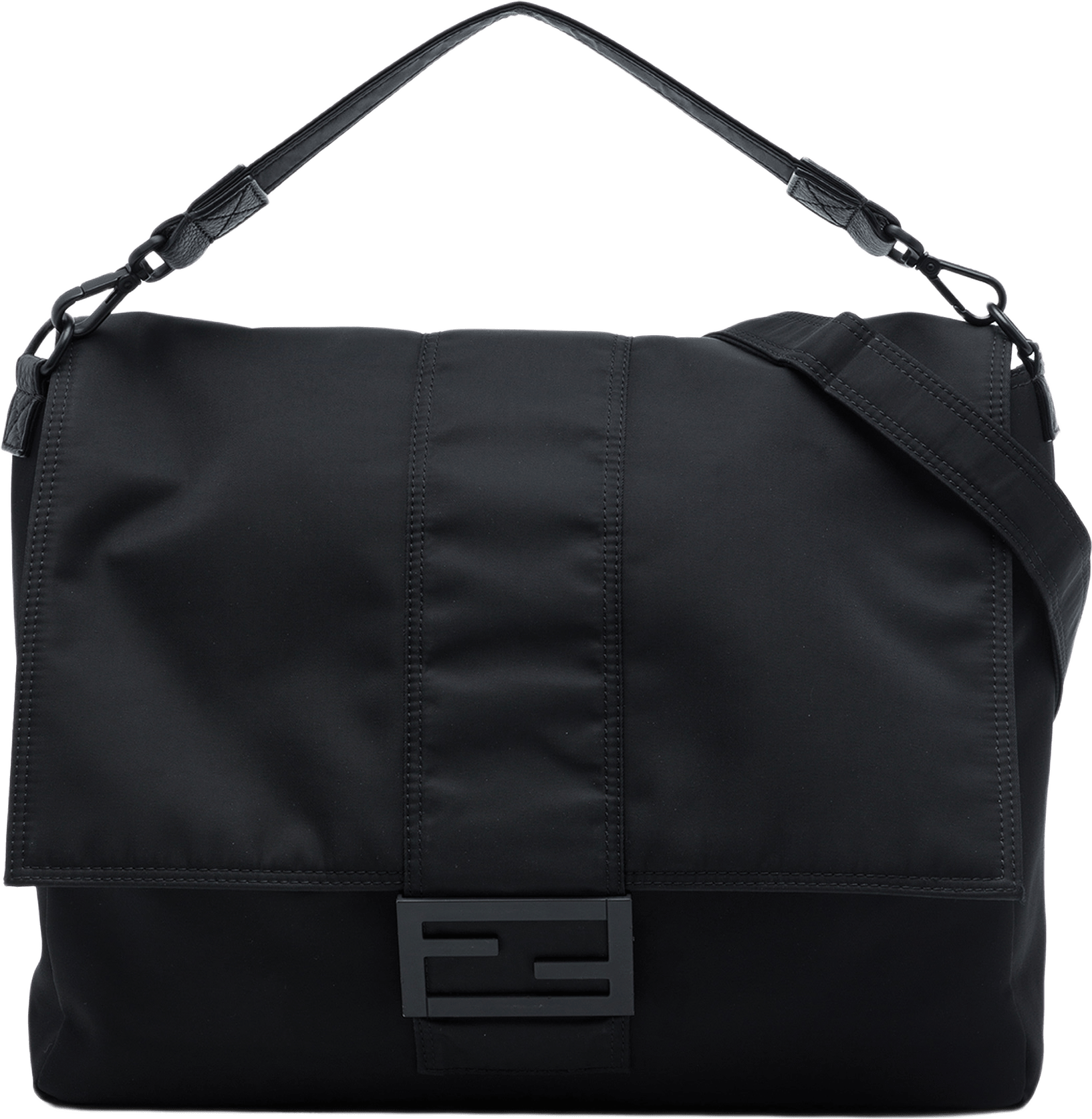 Fendi Nylon Baguette Messenger Bag, från Luxclusif, i färgen svart.