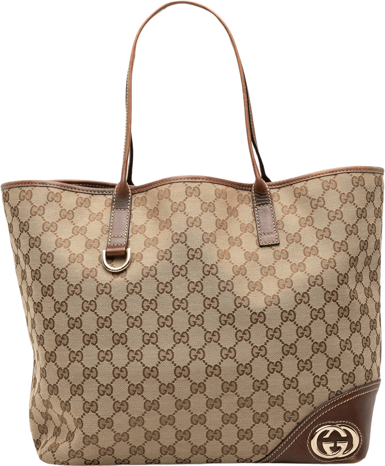 Gucci Large Gg Canvas New Britt Tote, från Luxclusif, i färgen beige.