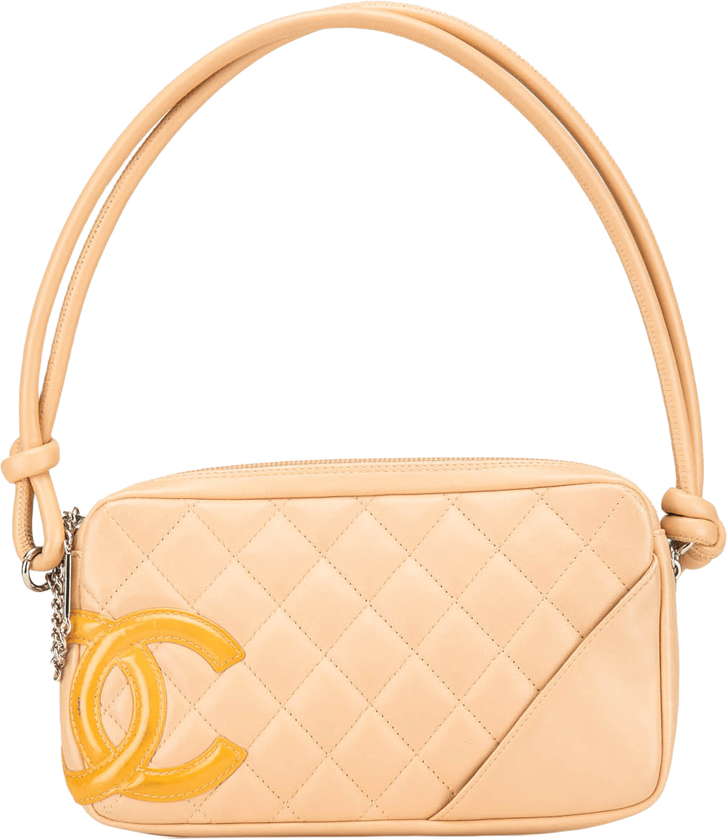 Chanel Lambskin Cambon Ligne Pochette, från Luxclusif, i färgen beige.