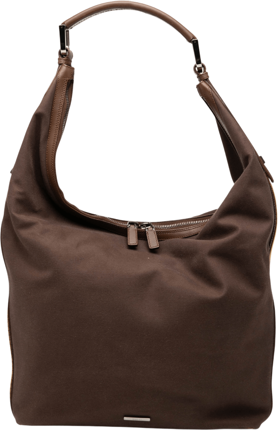 Gucci Canvas Web Shoulder Bag, från Luxclusif, i färgen dark brown.