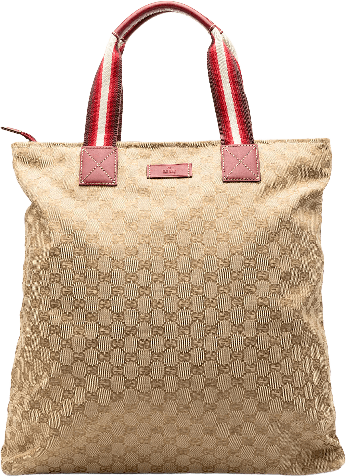 Gucci Gg Canvas Web Tote, från Luxclusif, i färgen beige.