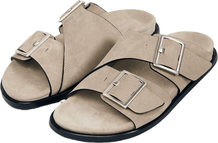 Alba Suede Beige Leather Sandals, från Alohas, i färgen beige.