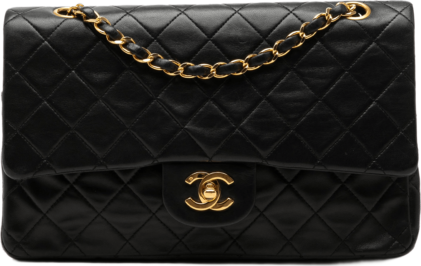 Chanel Medium Classic Lambskin Double Flap, från Luxclusif, i färgen svart.