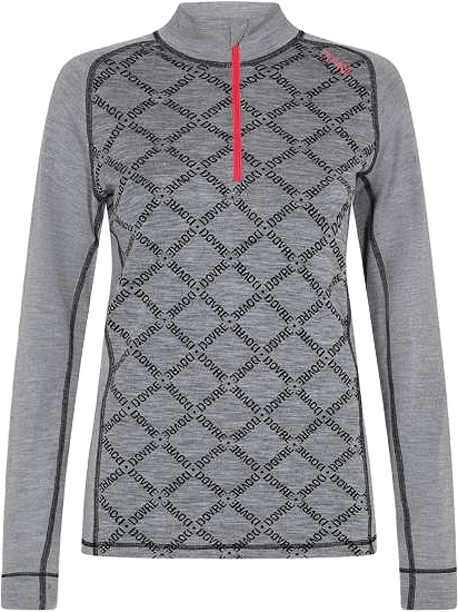 Pullover Med Halv Dragkedja | 100% Ull | Grå, från Dovre, i färgen grey.