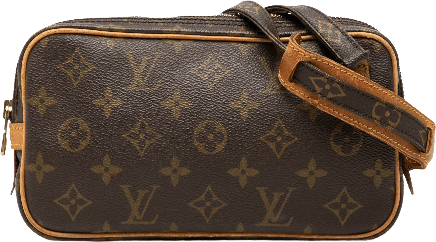 Louis Vuitton Monogram Pochette Marly Bandouliere, från Luxclusif, i färgen brown.