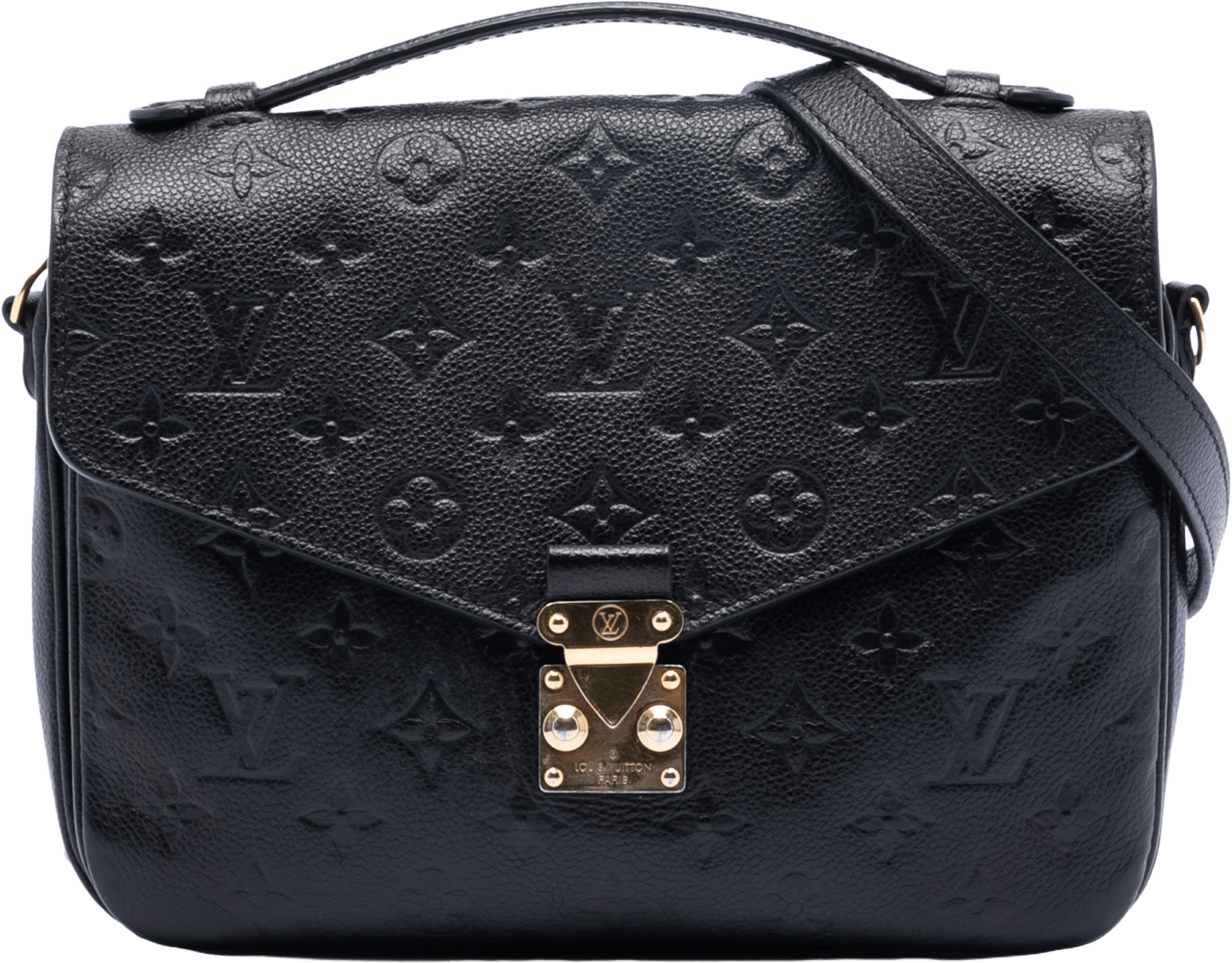 Louis Vuitton Monogram Empreinte Pochette Metis, från Luxclusif, i färgen black.