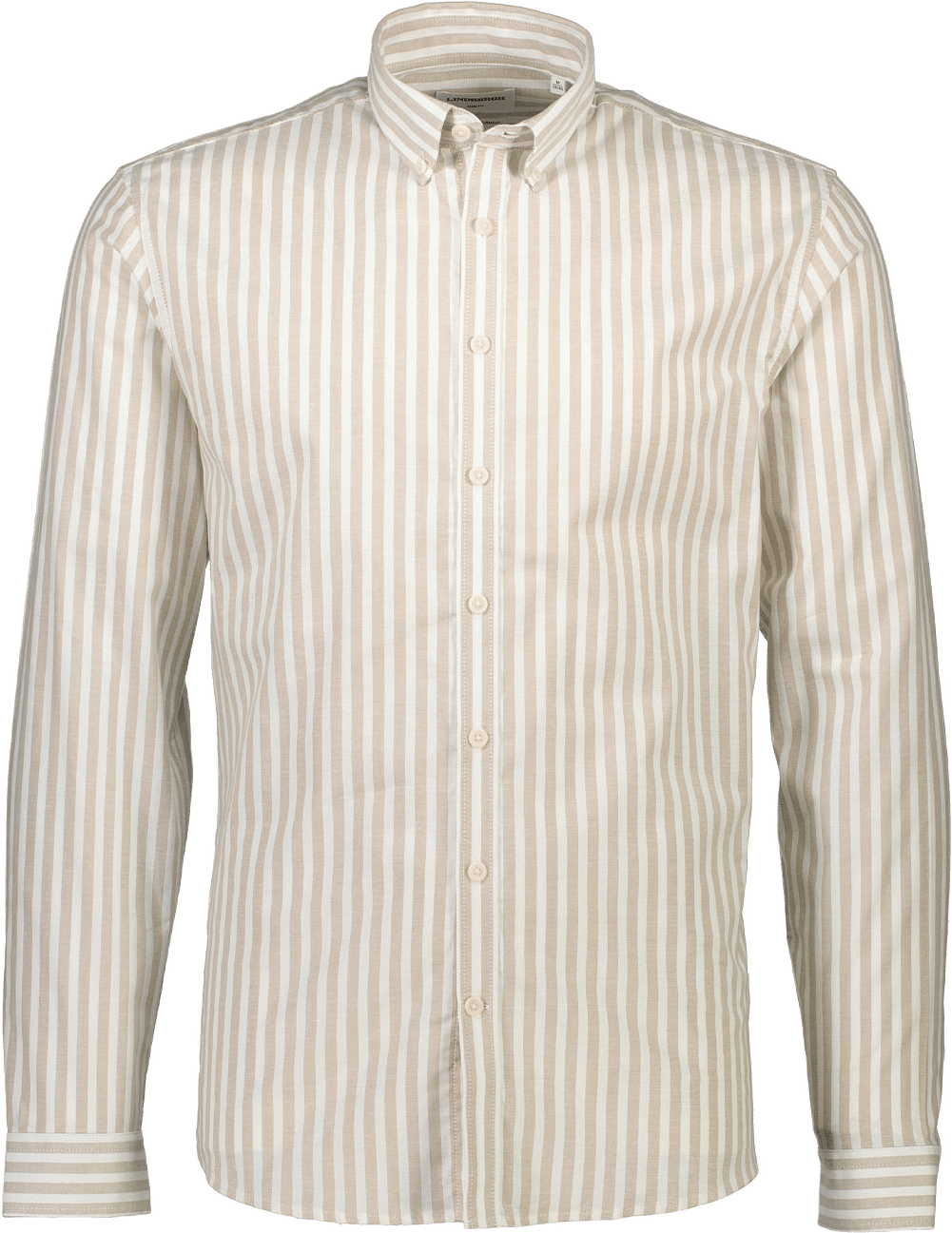 Striped Superflex Oxford L/S, från Lindbergh, i färgen Sand.