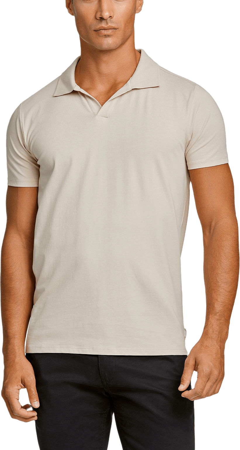 Pikétröja, från Lindbergh, i färgen Stone 125.