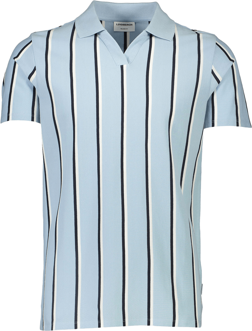 Randig Pikétröja, från Lindbergh, i färgen Sky Blue.