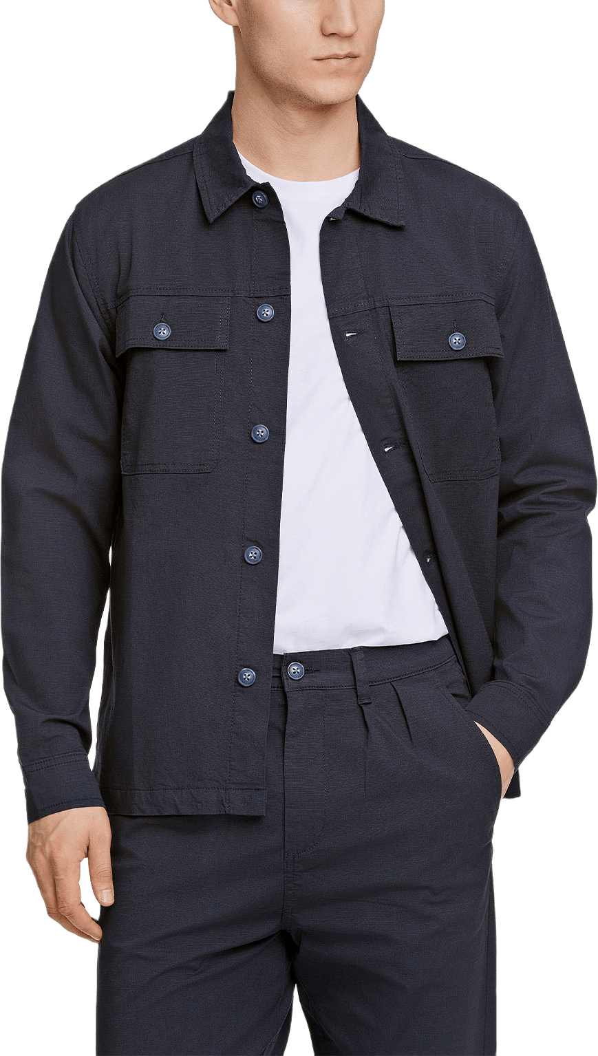 Rip Stop Overshirt, från Lindbergh, i färgen Navy.