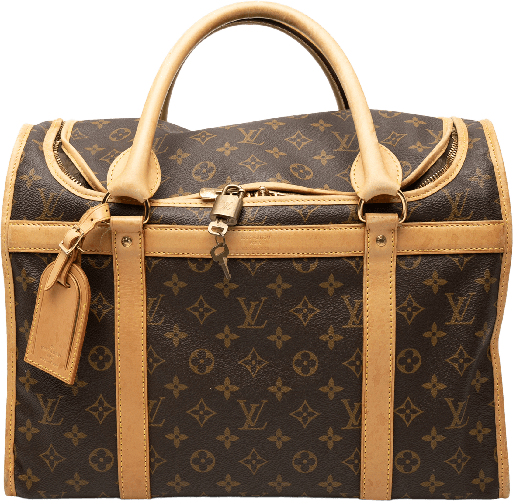 Louis Vuitton Monogram Sac Chien Pet Carrier 40, från Luxclusif, i färgen brown.