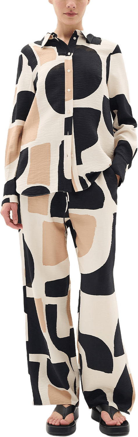 CominoIW Pants, från Inwear, i färgen Neutral Soft Blocks.