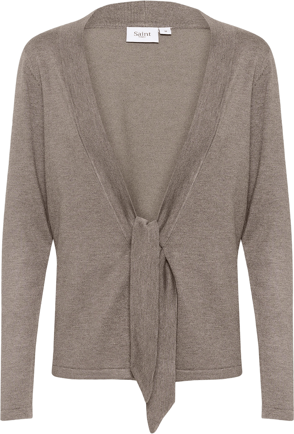 MilaSZ Tie Cardigan, från Saint Tropez, i färgen Iron Melange.