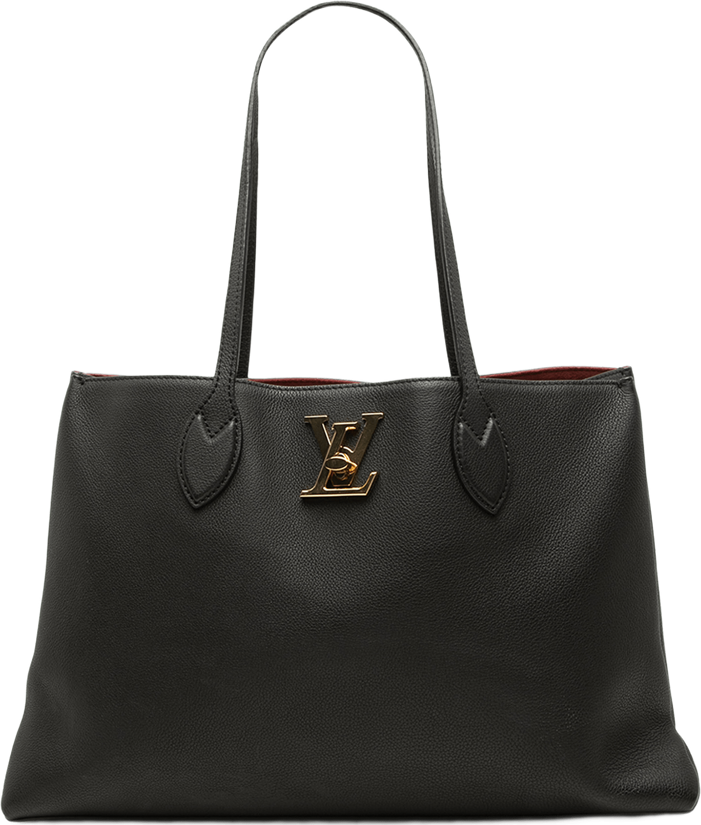 Louis Vuitton Leather Lockme Shopper Tote, från Luxclusif, i färgen svart.