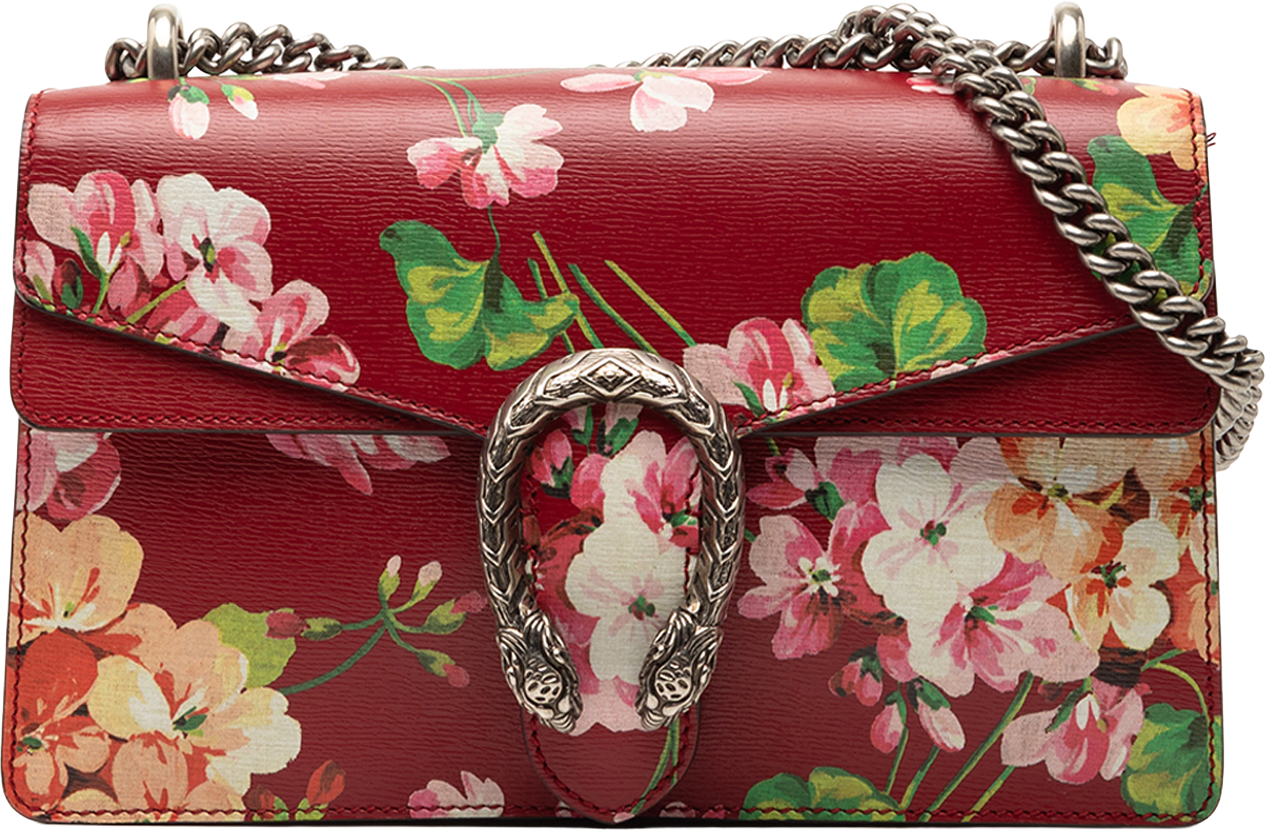 Gucci Medium Leather Blooms Dionysus Crossbody, från Luxclusif, i färgen red.