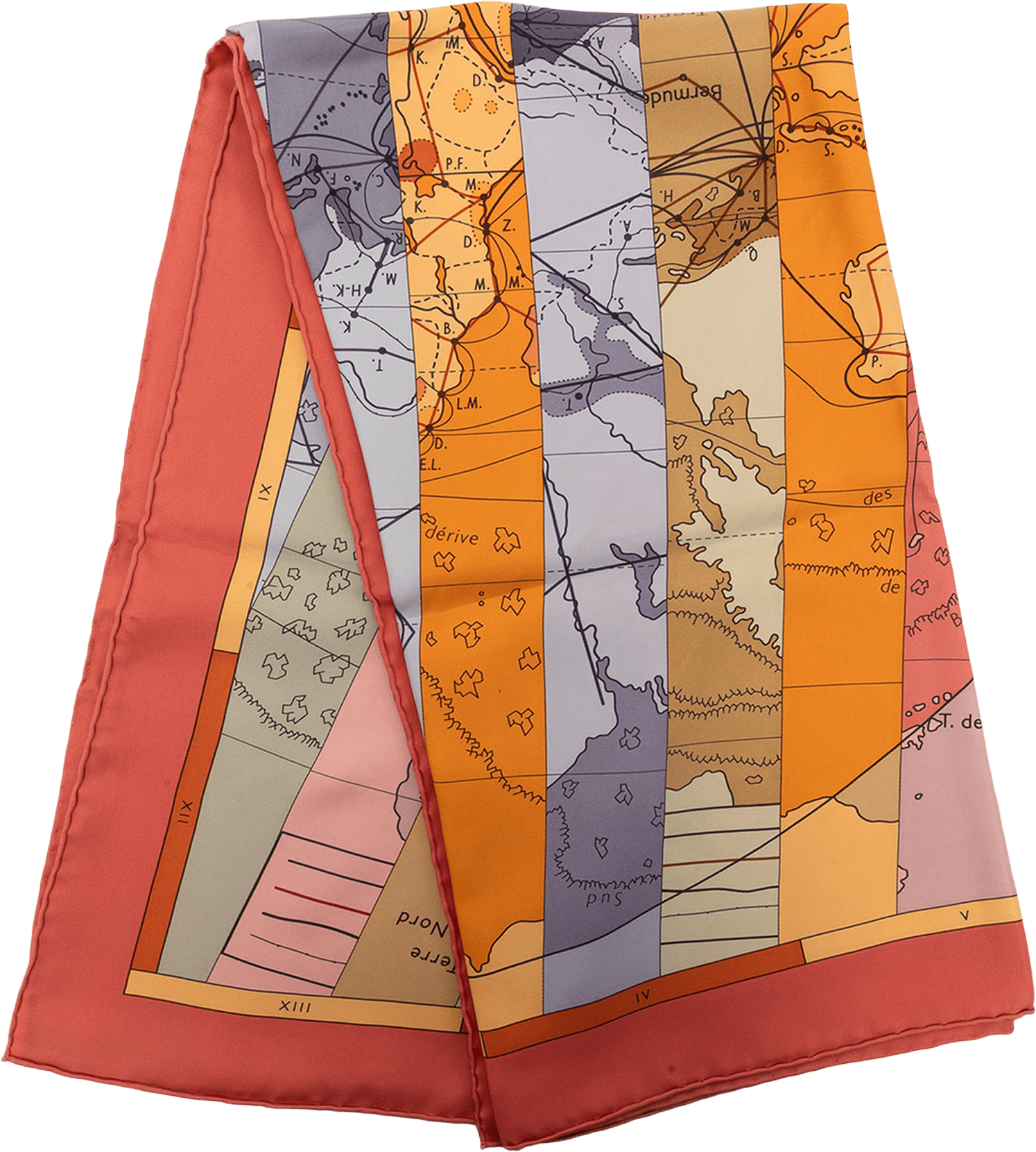 Hermès Le Monde Est Vaste Silk Scarf 90, från Luxclusif, i färgen orange.