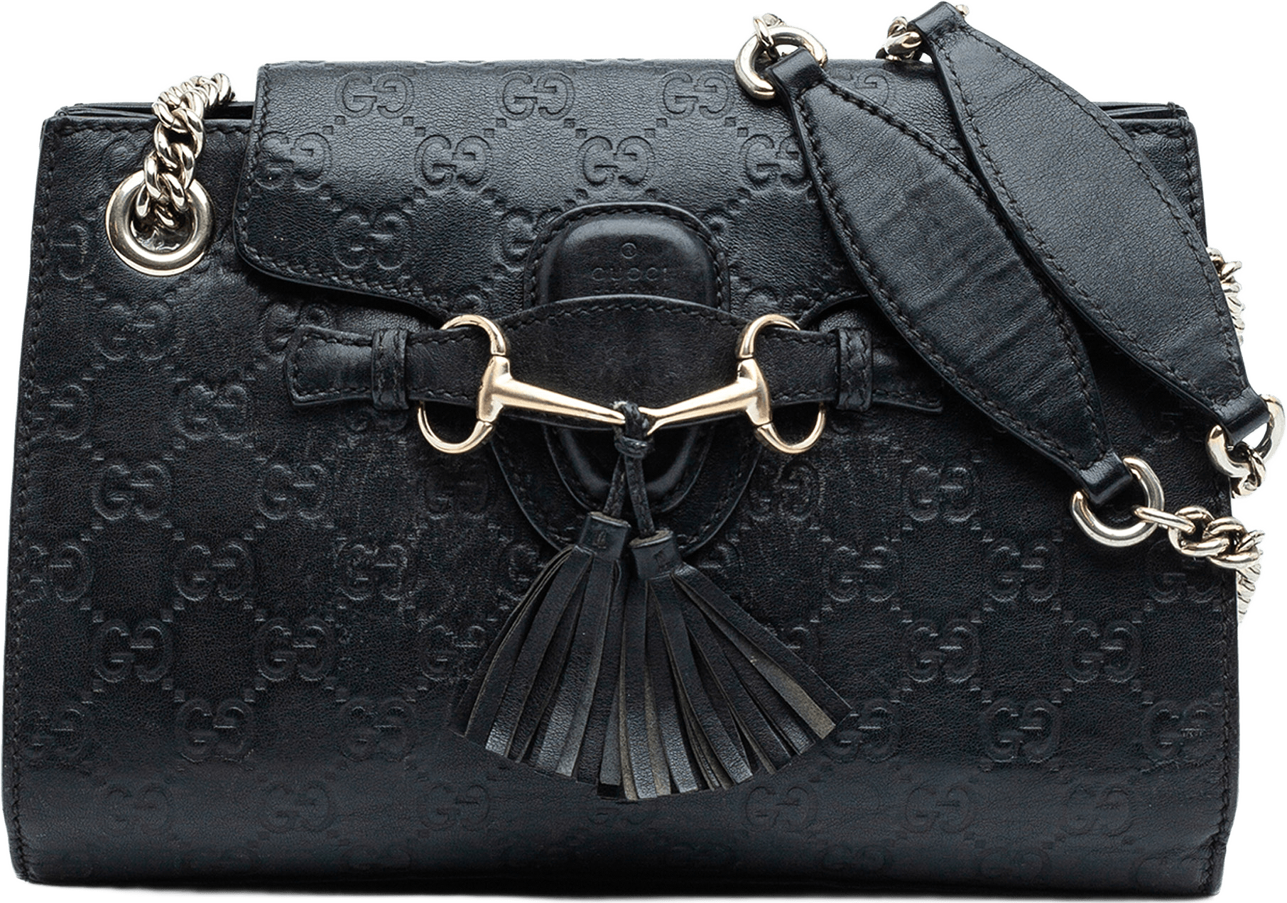 Gucci Small Guccissima Emily Shoulder Bag, från Luxclusif, i färgen black.