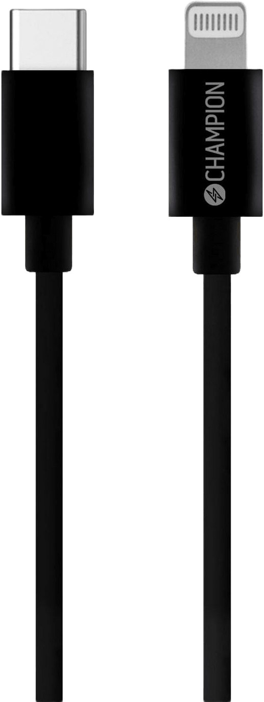 Usb-c Till Lightning Kabel 2m, från Champion Nordic, i färgen svart.