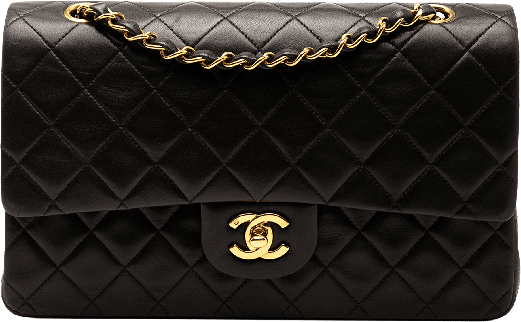 Chanel Medium Classic Lambskin Double Flap, från Luxclusif, i färgen black.