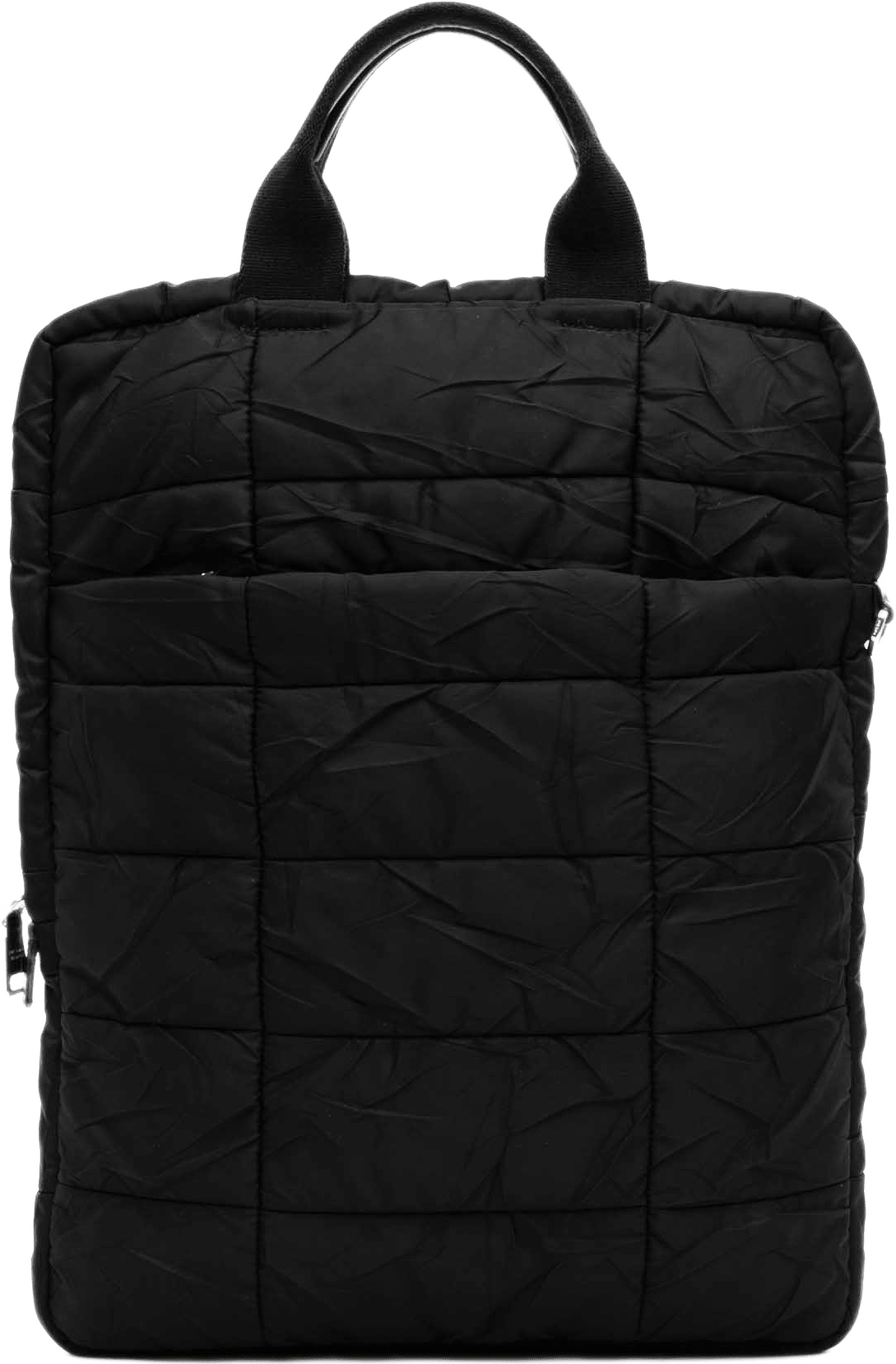 Prada Tessuto Bomber Vertical Laptop Bag, från Luxclusif, i färgen svart.