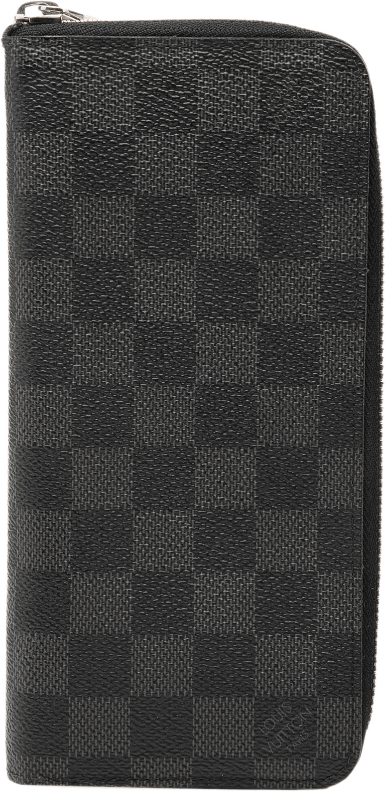 Louis Vuitton Damier Graphite Vertical Zippy Wallet, från Luxclusif, i färgen black.
