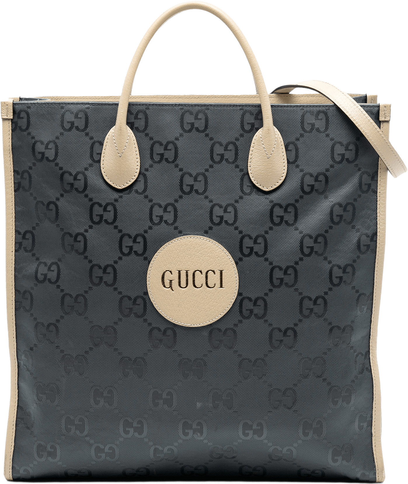 Gucci Medium Gg Nylon Off The Grid Convertible Tote, från Luxclusif, i färgen dark gray.